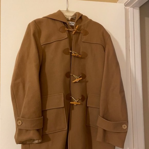 Women's Tan Hooded Toggle Coat, fits size 10 or 12 - Picture 2 of 7